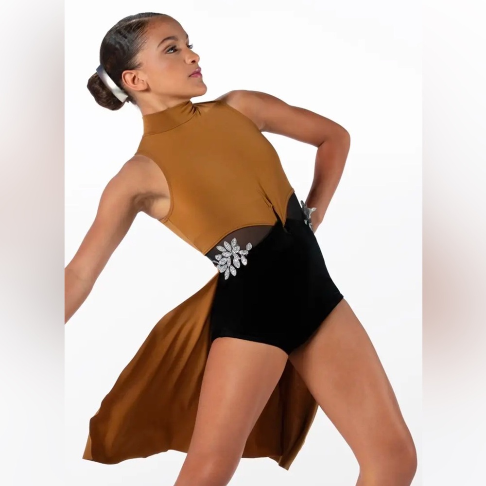 Weissman style 14719 “Candles” in Camel sizes MC, SA. Dance recital costume.